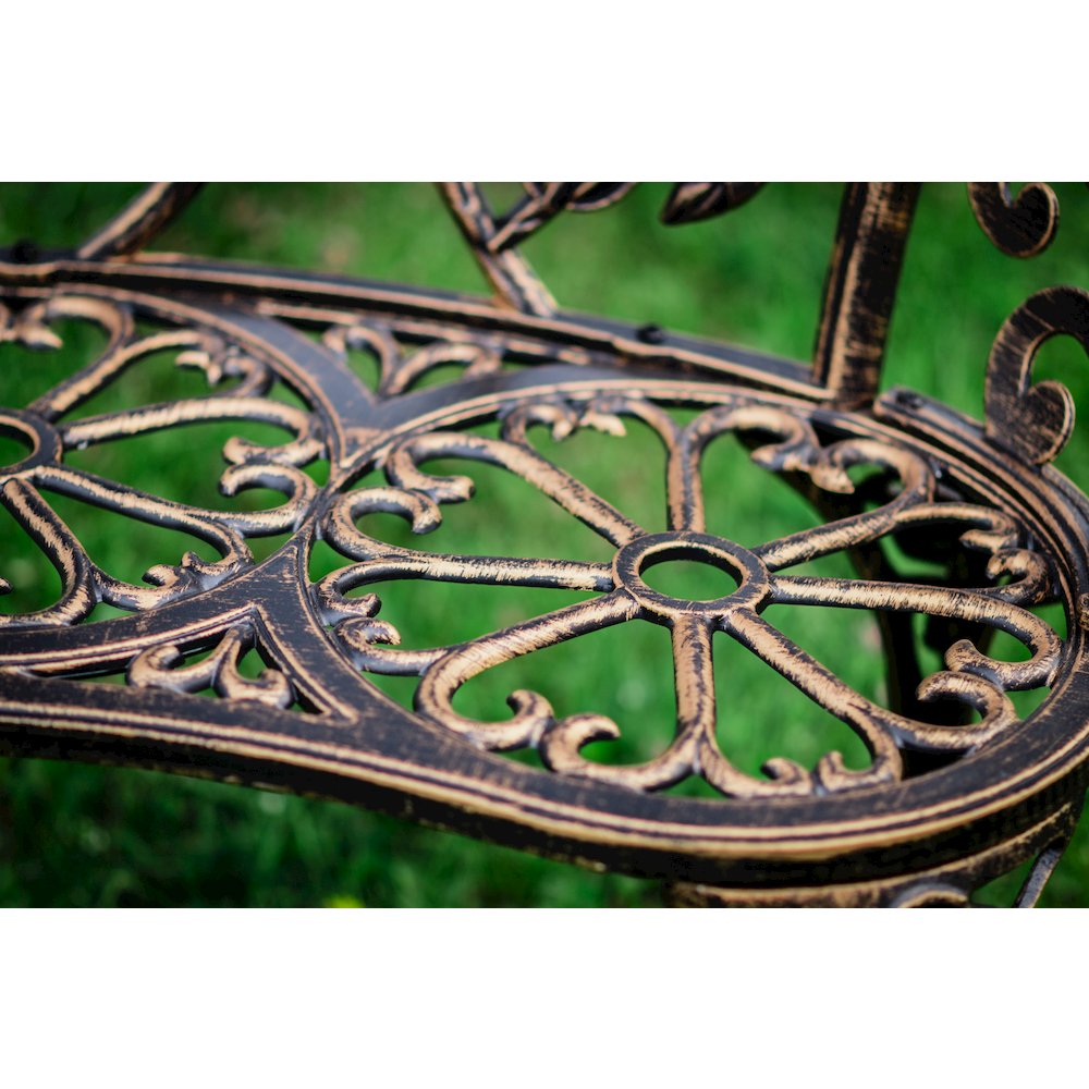 Bronze Metal Rose Garden Bench. Picture 2