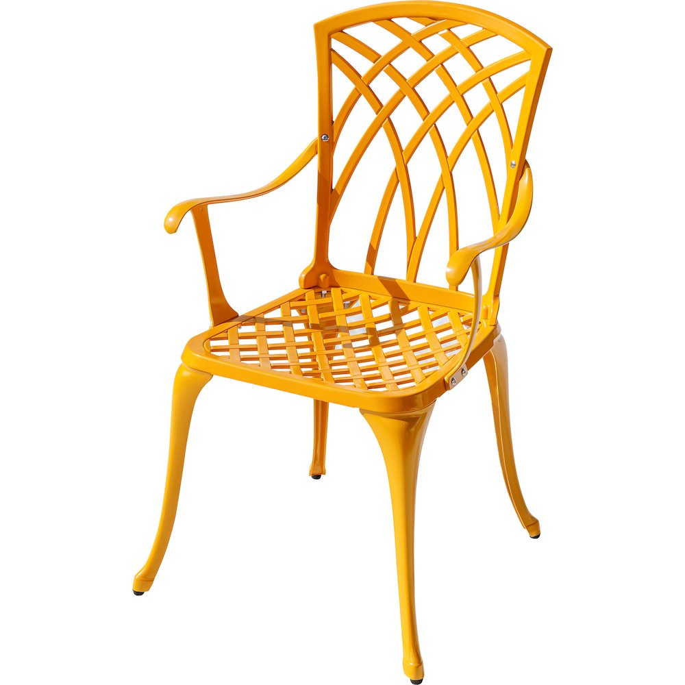 Sunny Retreat- Yellow Cast Aluminium Bistro Set. Picture 5