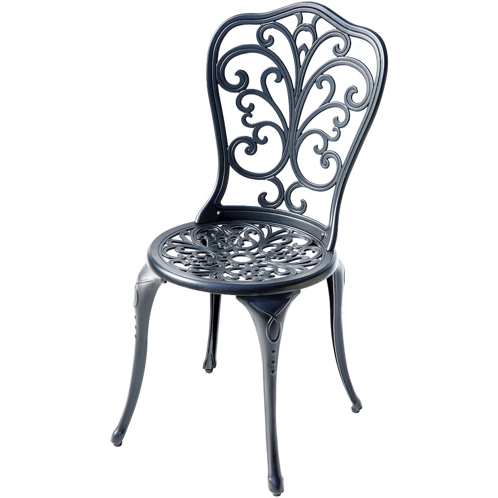 Understated Elegance- Black Cast Aluminium Bistro Set. Picture 5