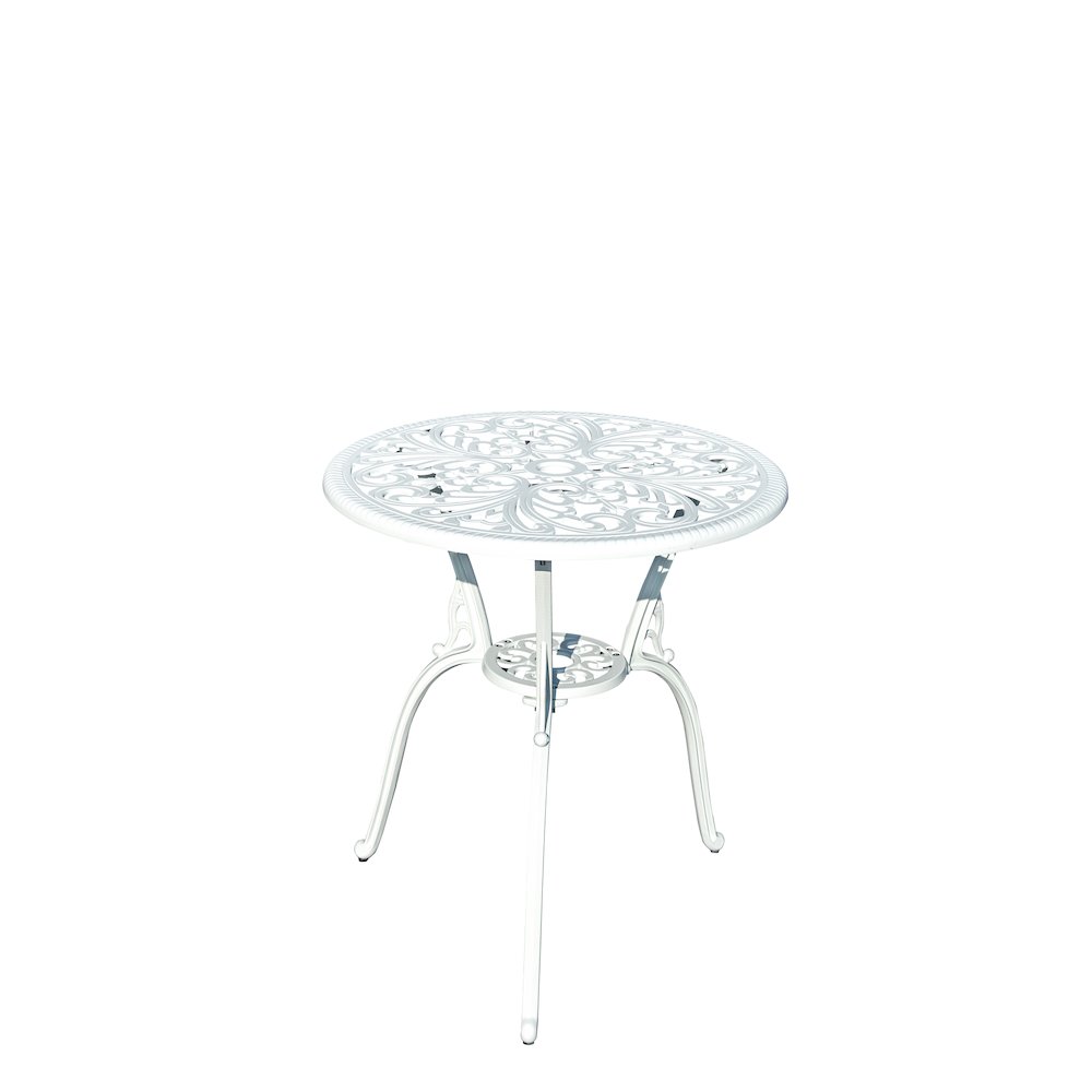 Classic Comfort- White Cast Aluminium Bistro Set. Picture 5