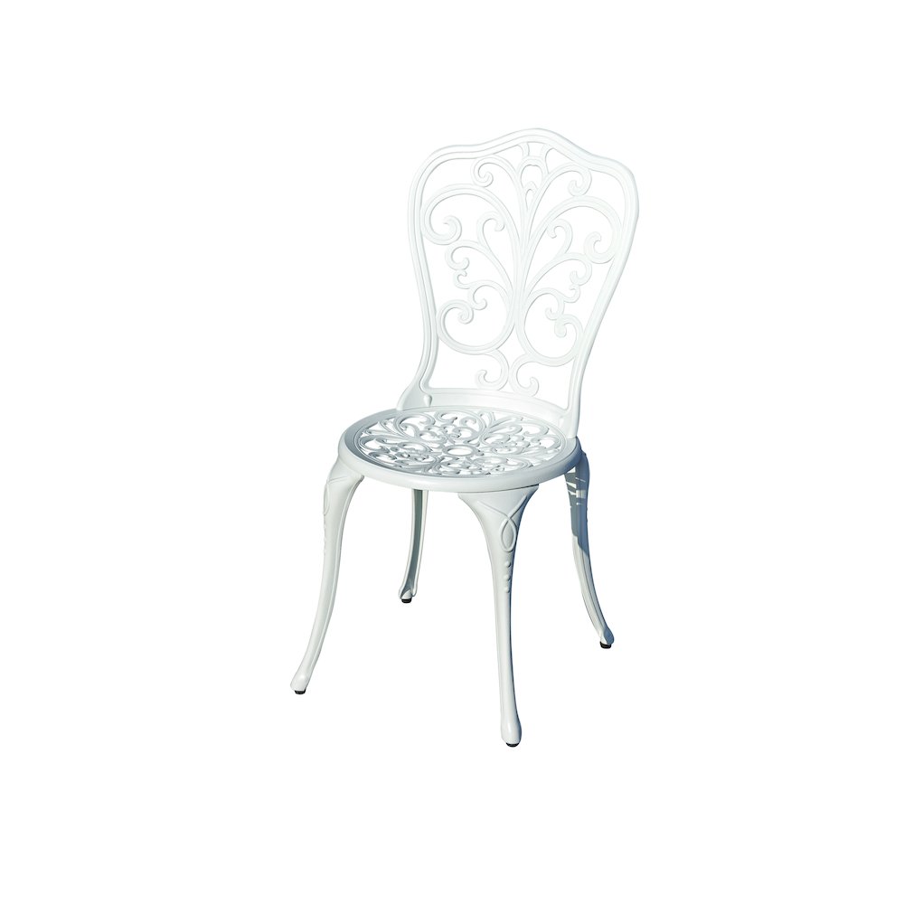 Classic Comfort- White Cast Aluminium Bistro Set. Picture 4
