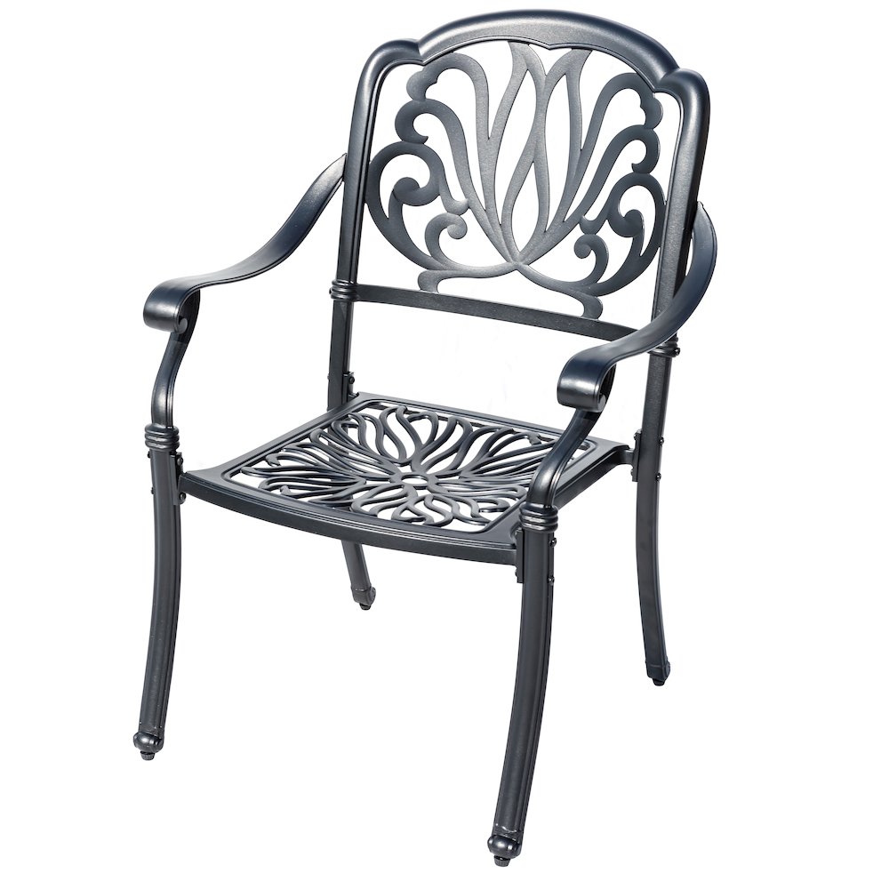 Sleek Black Bistro Bliss Collection- Elegant Cast Aluminium Patio Set. Picture 5
