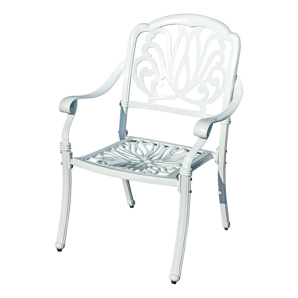 Elegant White- All-Weather Cast Aluminium Bistro Ensemble. Picture 4