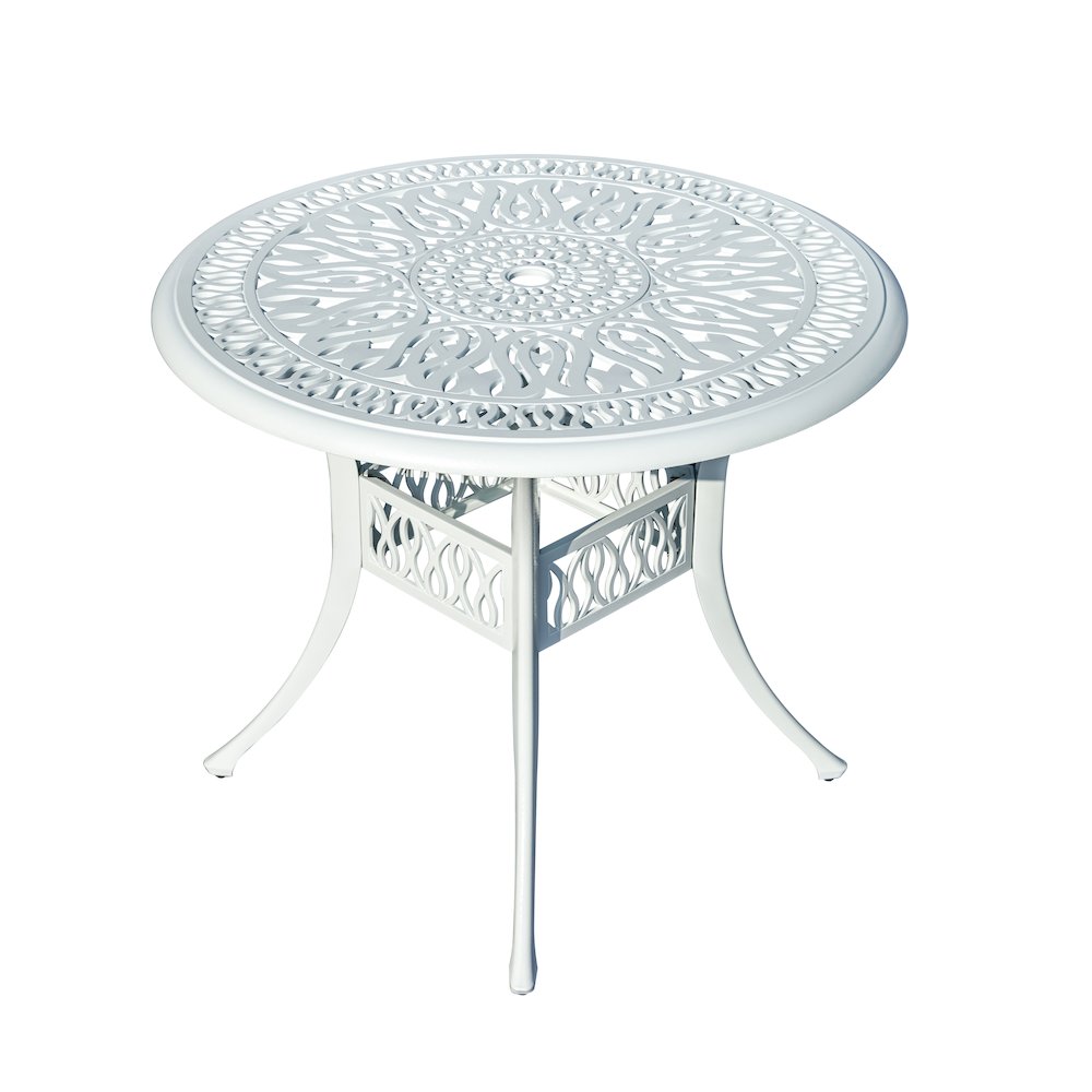 Elegant White- All-Weather Cast Aluminium Bistro Ensemble. Picture 5