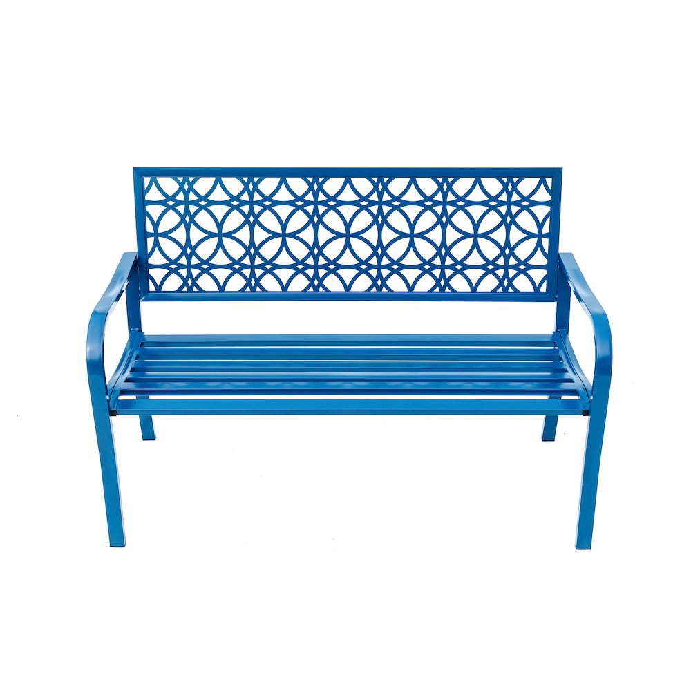 Blue Lagoon Escape- All-Steel Garden Bench for Tranquil Moments. Picture 4
