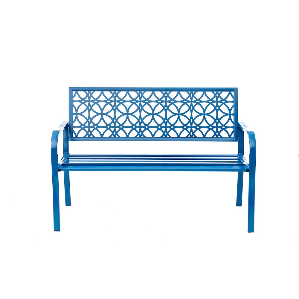 Blue Lagoon Escape- All-Steel Garden Bench for Tranquil Moments. Picture 5