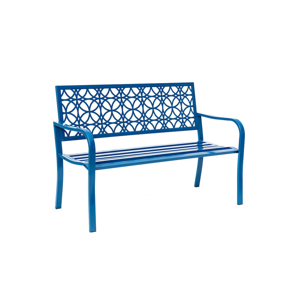 Blue Lagoon Escape- All-Steel Garden Bench for Tranquil Moments. Picture 1