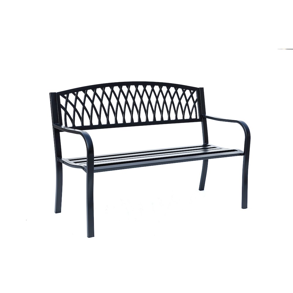 Classic Black - Steel and Cast Iron Garden Bench for Outdoor Serenity. Picture 1
