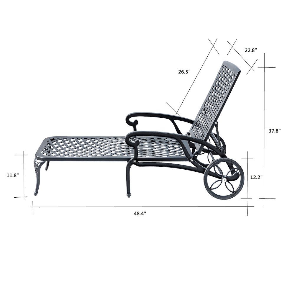 Garden Grace- Black Cast Aluminium Garden Bench. Picture 5