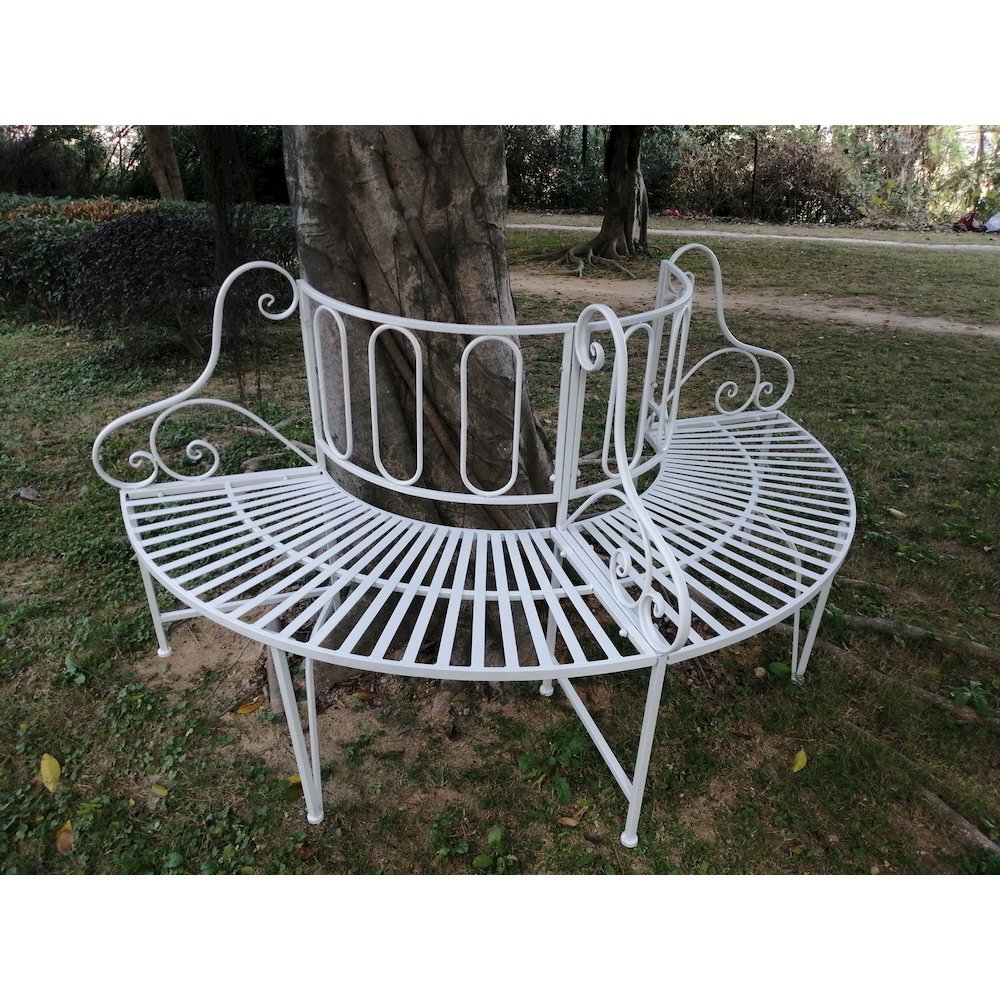 White Metal Tree Garden Bench. Picture 2