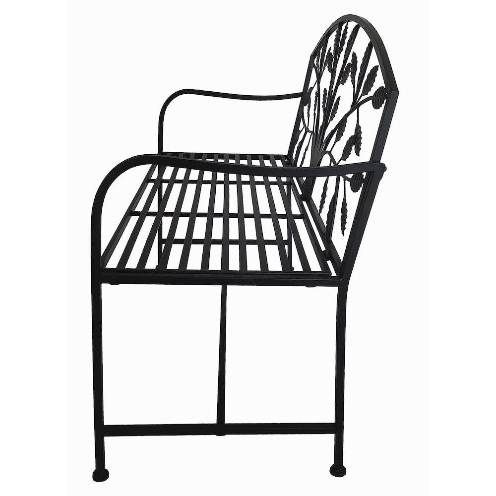 Metal Garden Bench Tree Pattern-Black. Picture 4