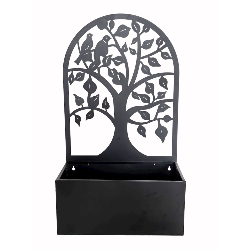 Garden Hanging Planter Black Metal Wall Decor. Picture 1
