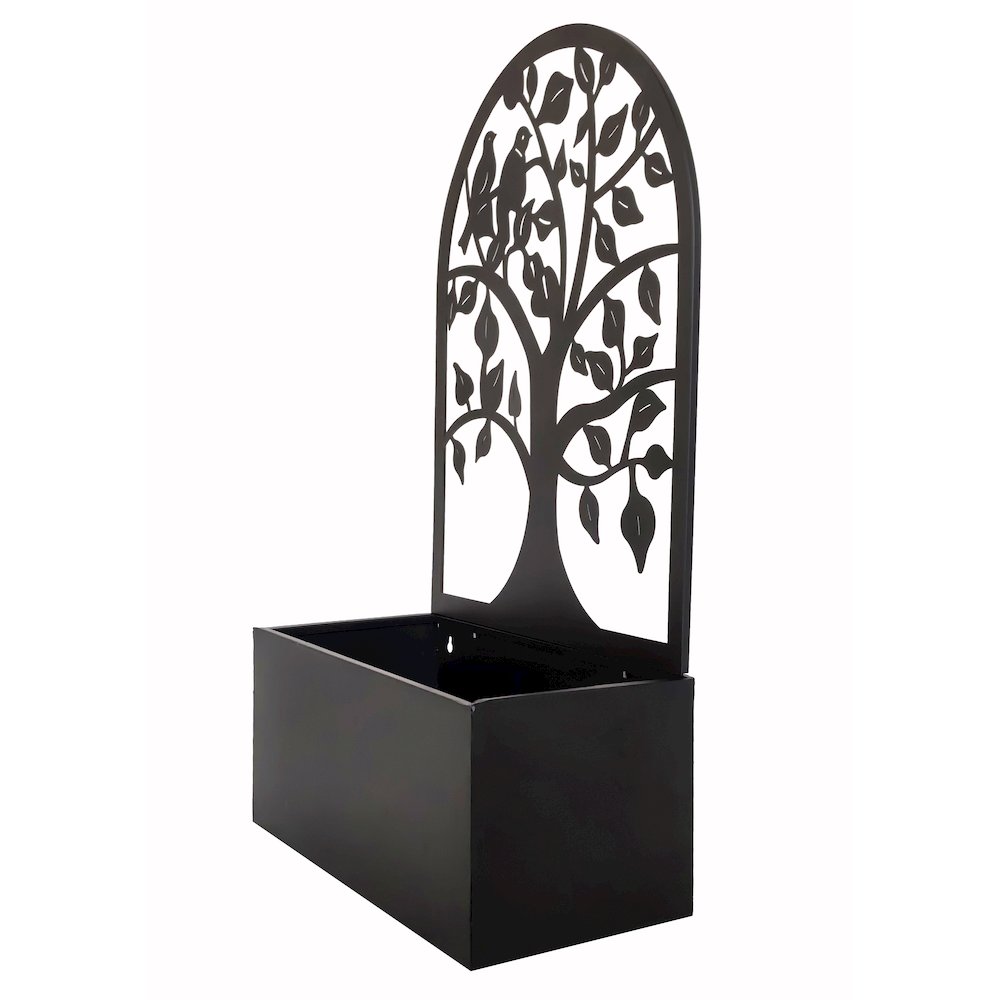 Garden Hanging Planter Black Metal Wall Decor. Picture 4