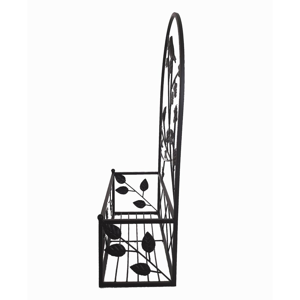 Black Metal Hanging Plant Holder 2 Pcs Set Outdoor Wall Decor. Picture 5