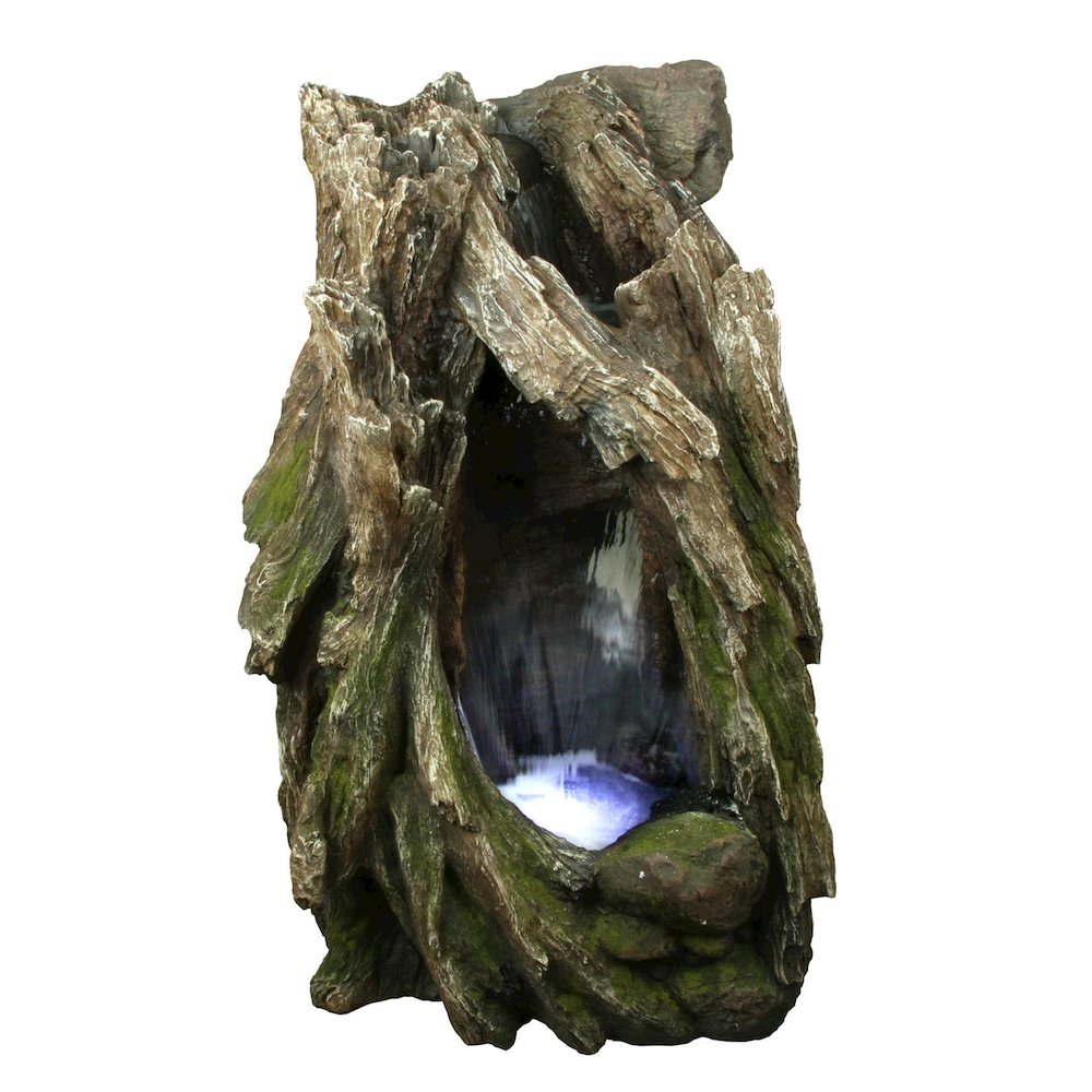 Tree Trunk Fountain W/LED. Picture 1