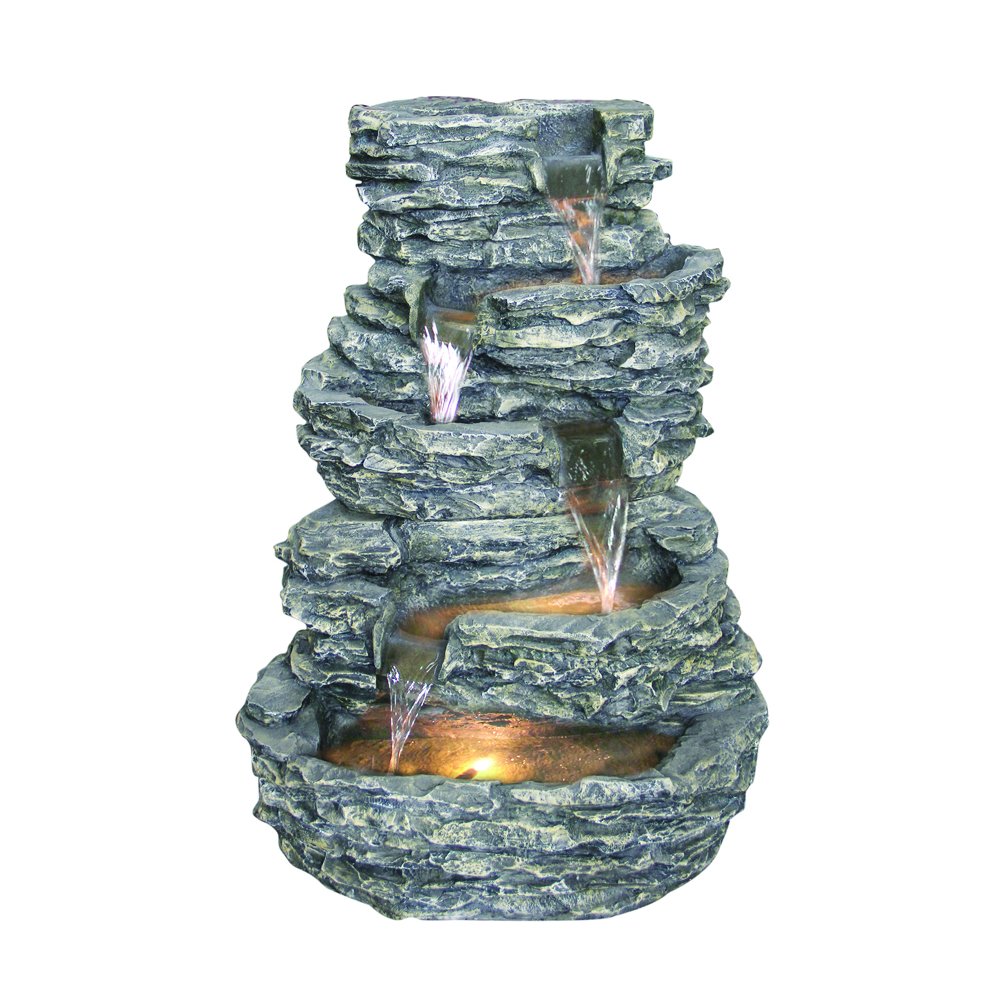 Multi Level Rock Fountain W/Warm White LEDs. Picture 2