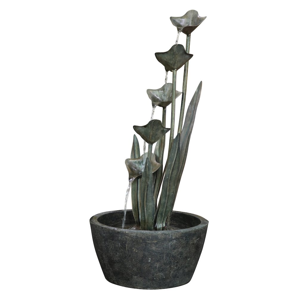 Metal Plant Fountain W/5 Leaves. Picture 4
