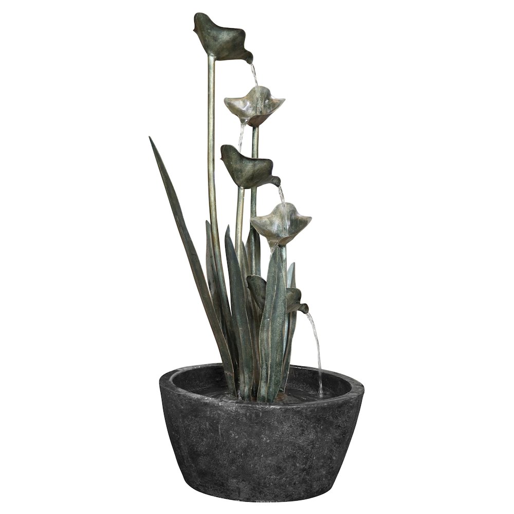Metal Plant Fountain W/5 Leaves. Picture 3