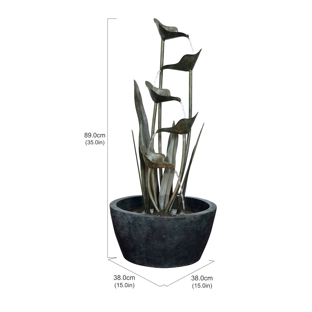 Metal Plant Fountain W/5 Leaves. Picture 5
