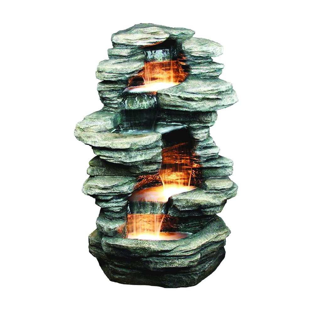 Rock 4 Level Fountain with Halogen Light. Picture 1