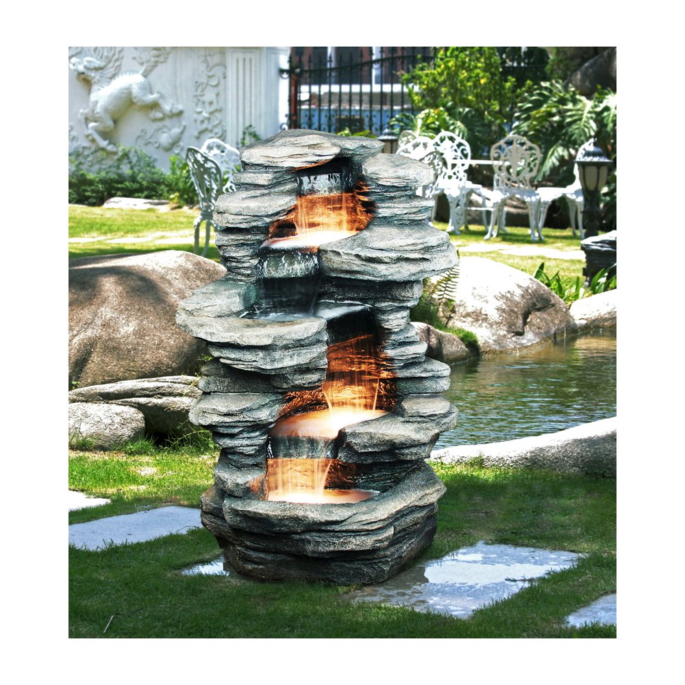 Rock 4 Level Fountain with Halogen Light. Picture 2