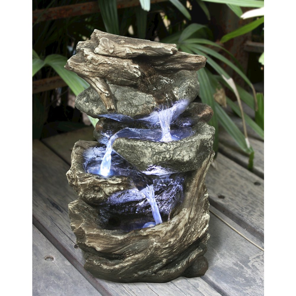 Fountain-Log/Stone Waterfall W/LED. Picture 2