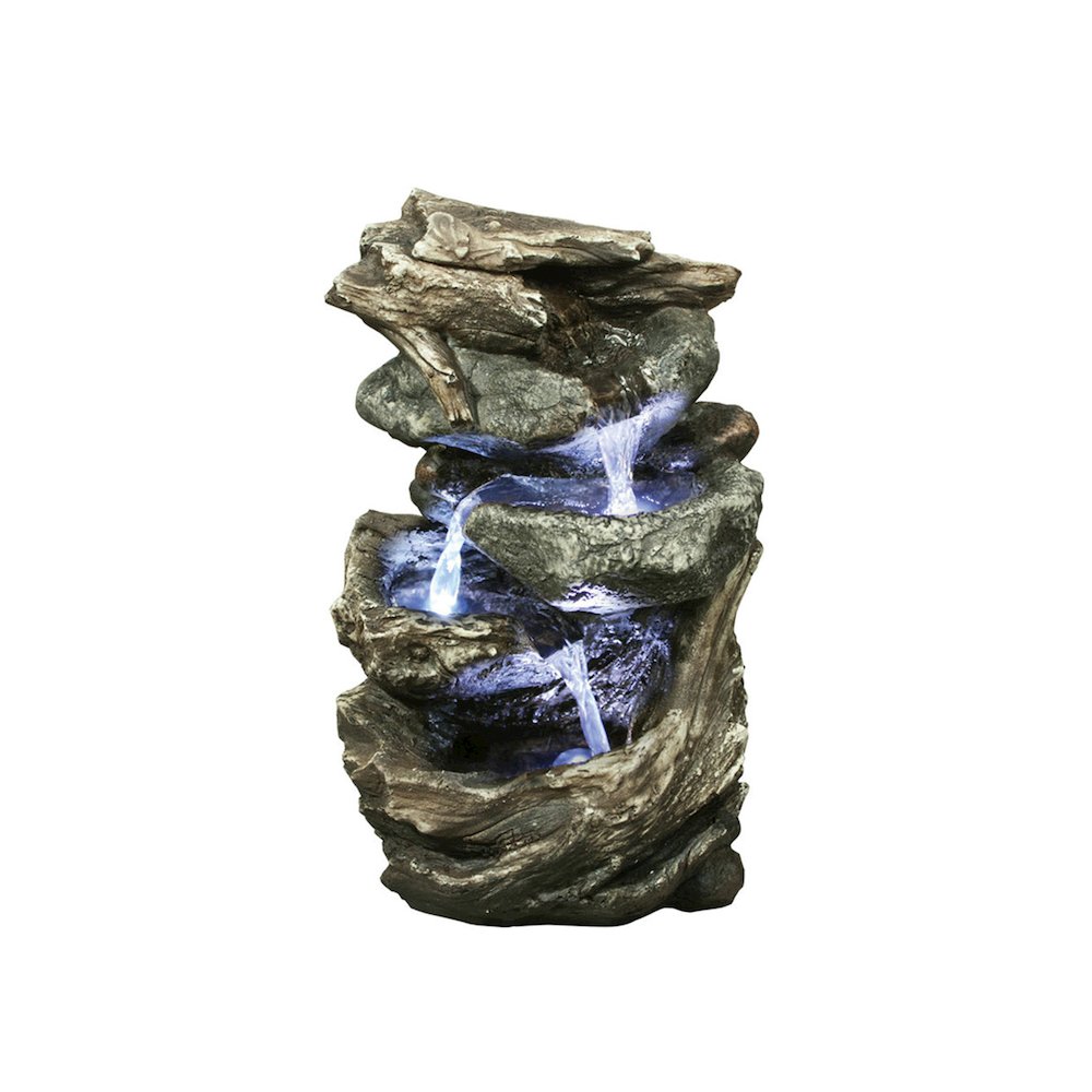 Fountain-Log/Stone Waterfall W/LED. Picture 1