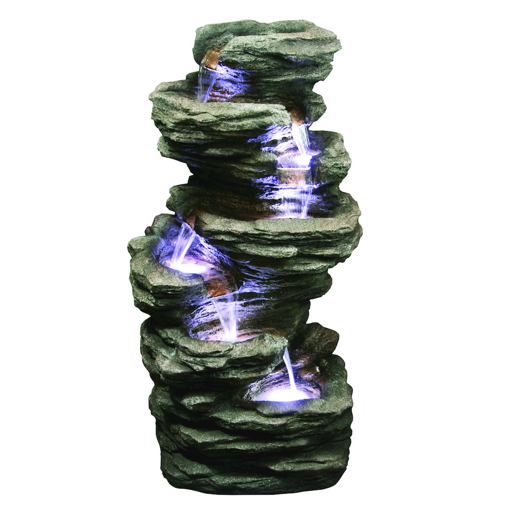 7 Level Slate Stone Fountain W/Light. Picture 2