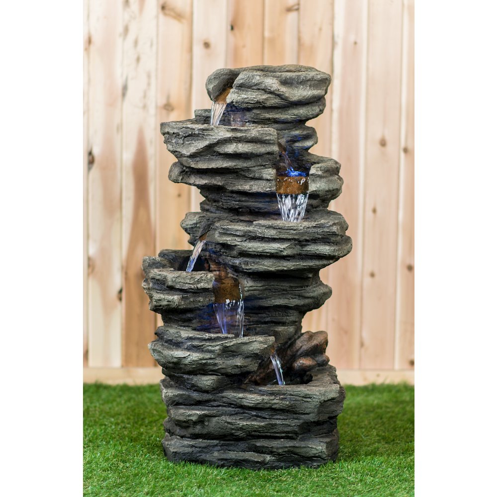 7 Level Slate Stone Fountain W/Light. Picture 7