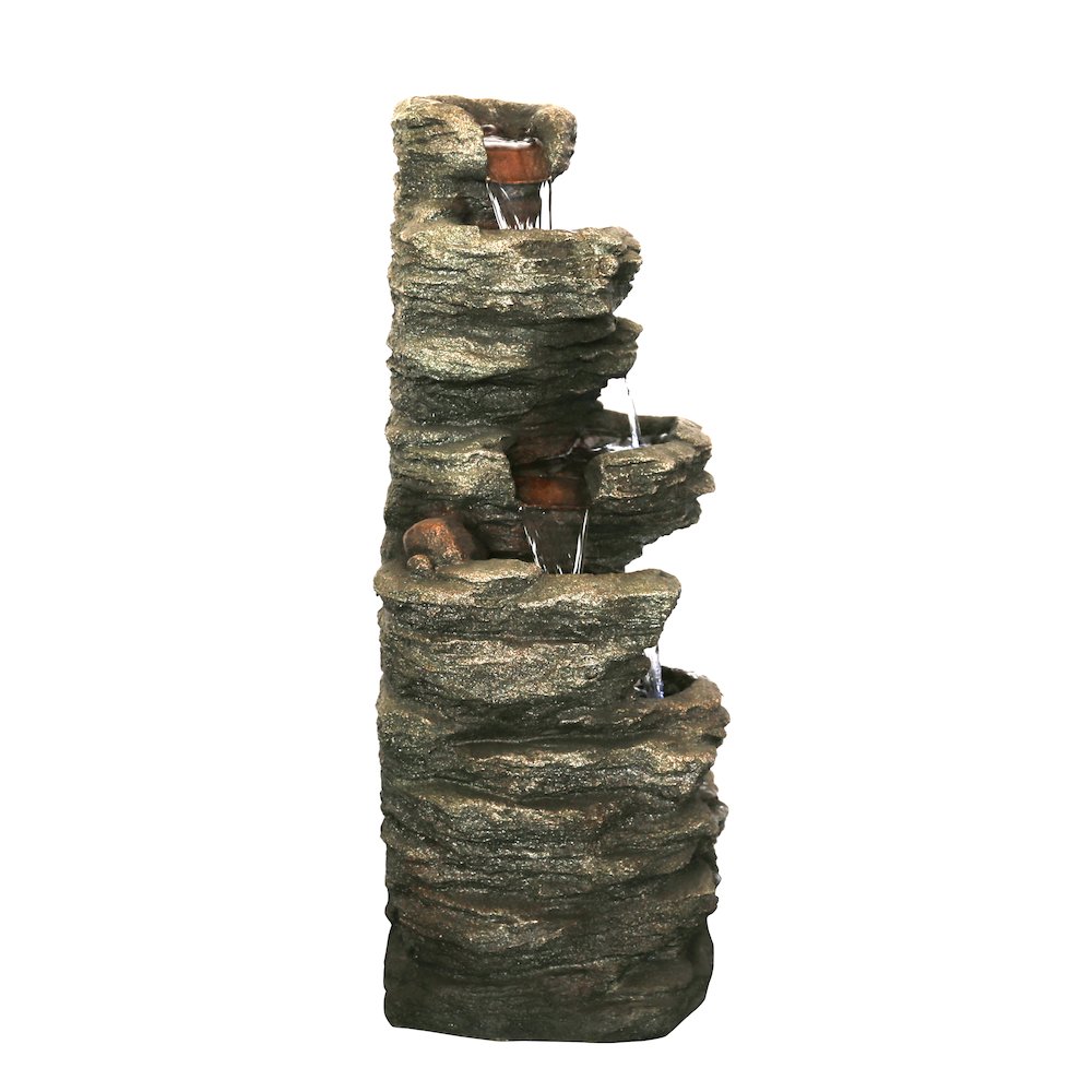 7 Level Slate Stone Fountain W/Light. Picture 3