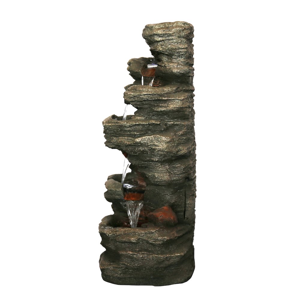 7 Level Slate Stone Fountain W/Light. Picture 1