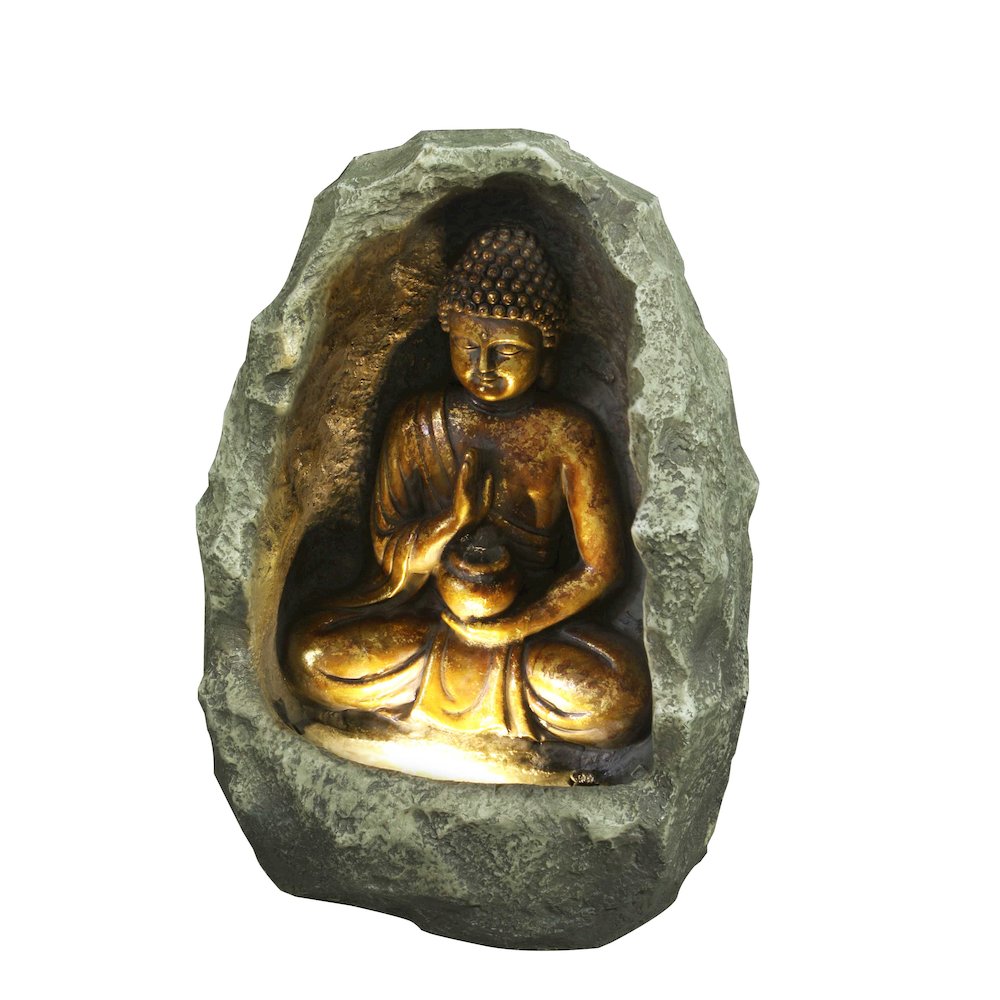 Fountain-Golden Buddha W/Light. Picture 1