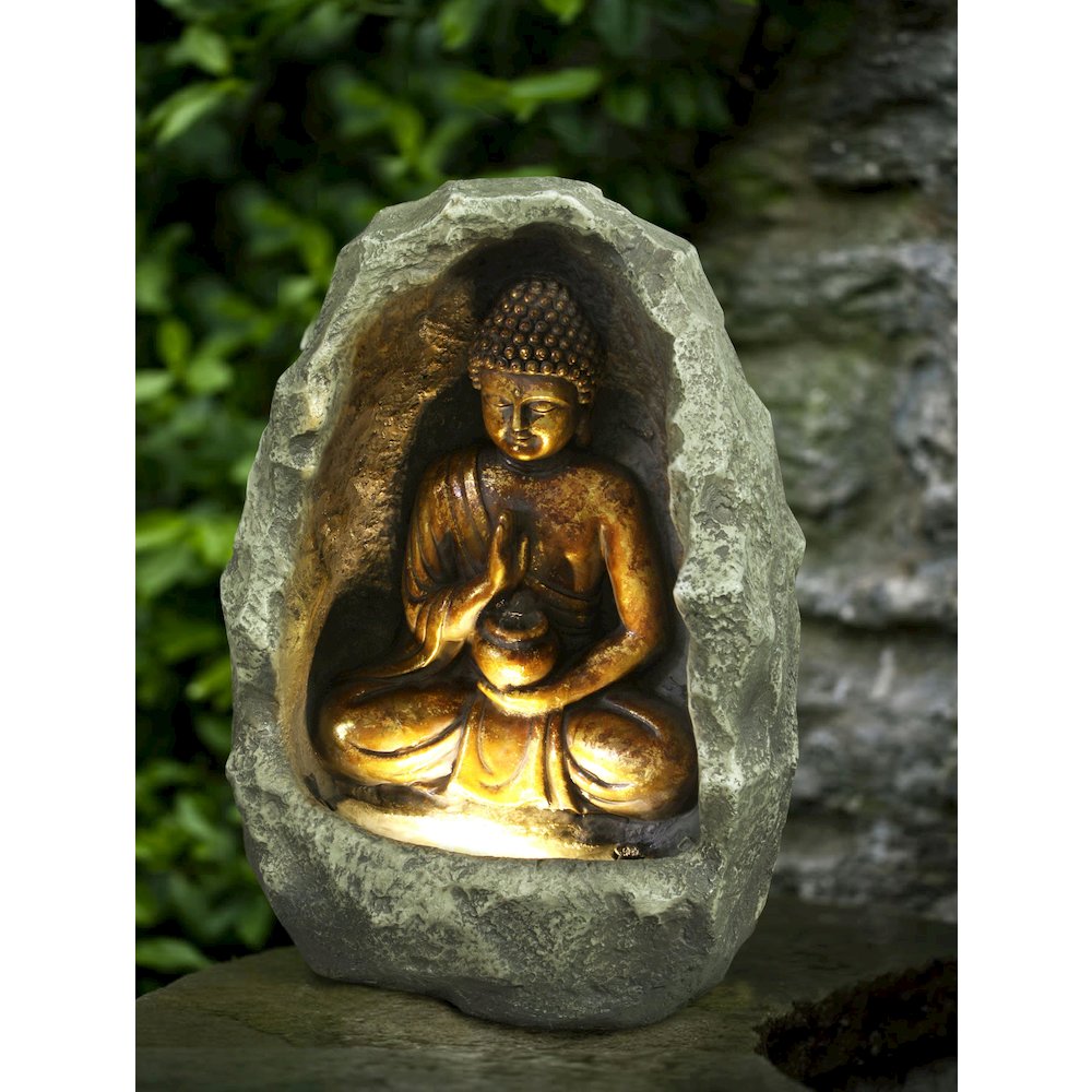 Fountain-Golden Buddha W/Light. Picture 2