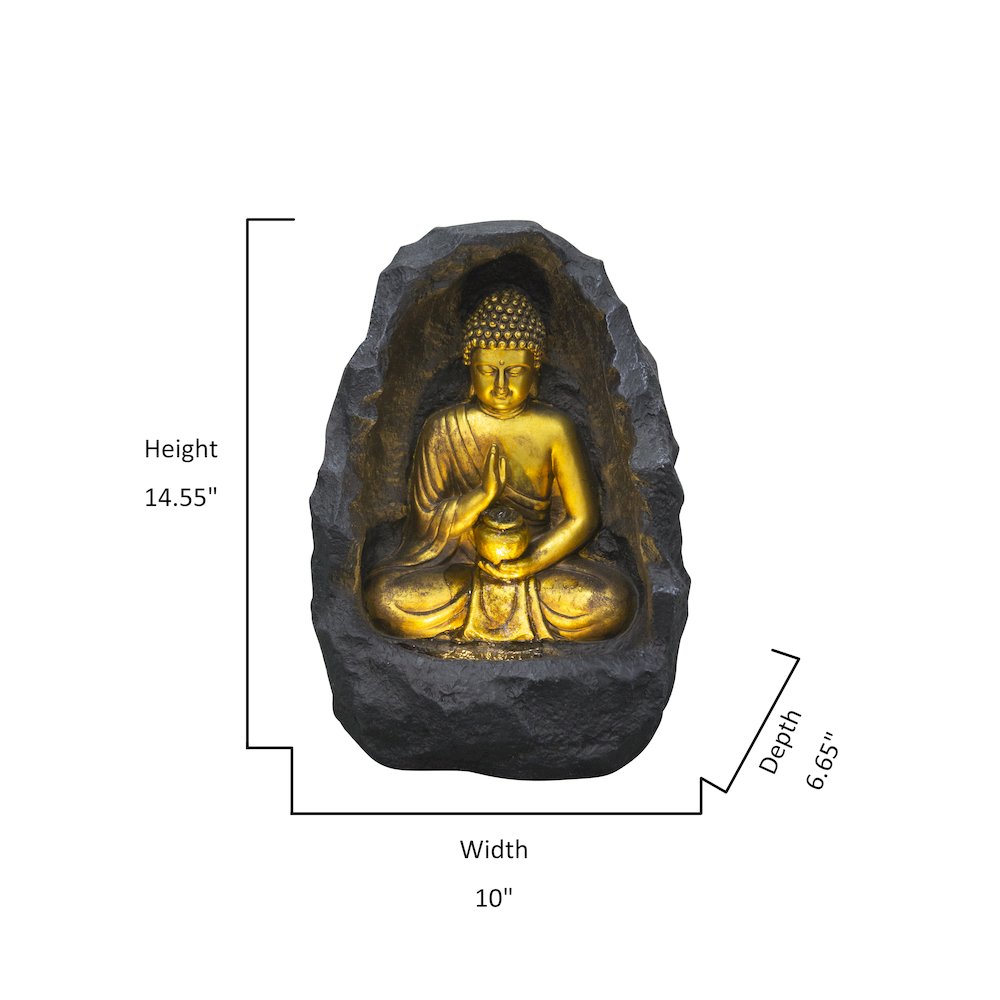 Golden Buddha Fountain Indoor W/LEDs. Picture 3