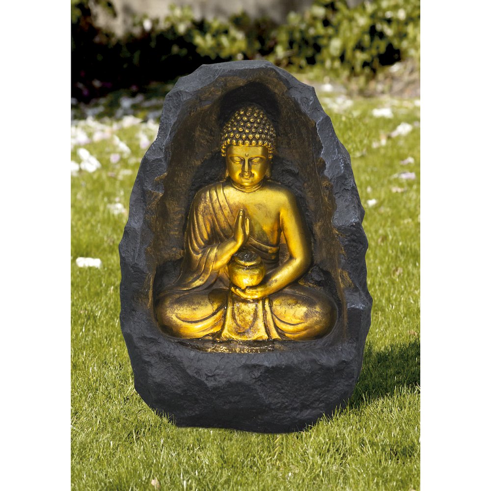 Golden Buddha Fountain Indoor W/LEDs. Picture 2