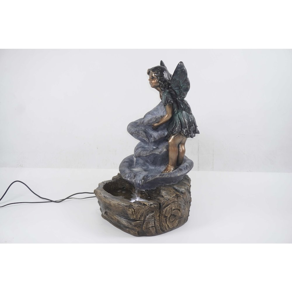 Fairy On The Rock Fountain W/ 2 White LEDs. Picture 3
