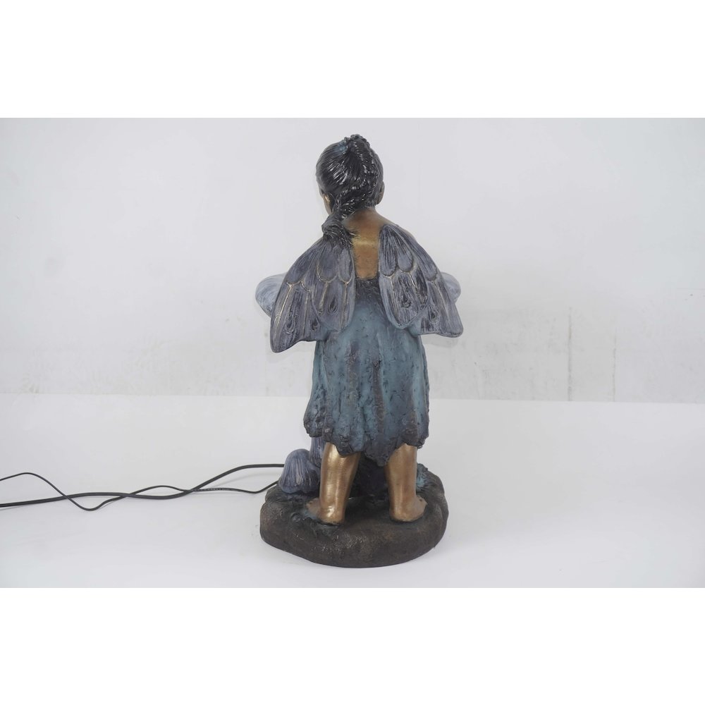 Girl Playing By Water Fountain W/White LED. Picture 6