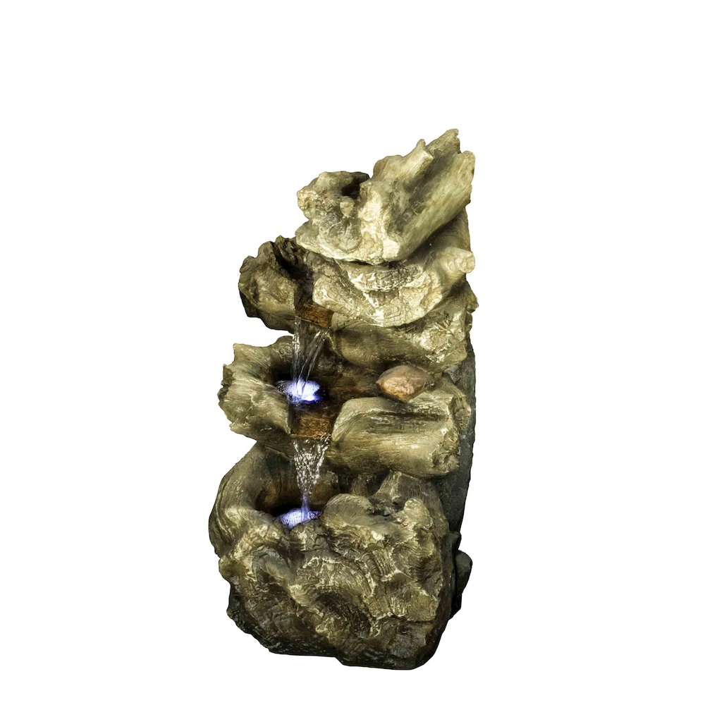 4 Level Logs Fountain W/LED. Picture 4
