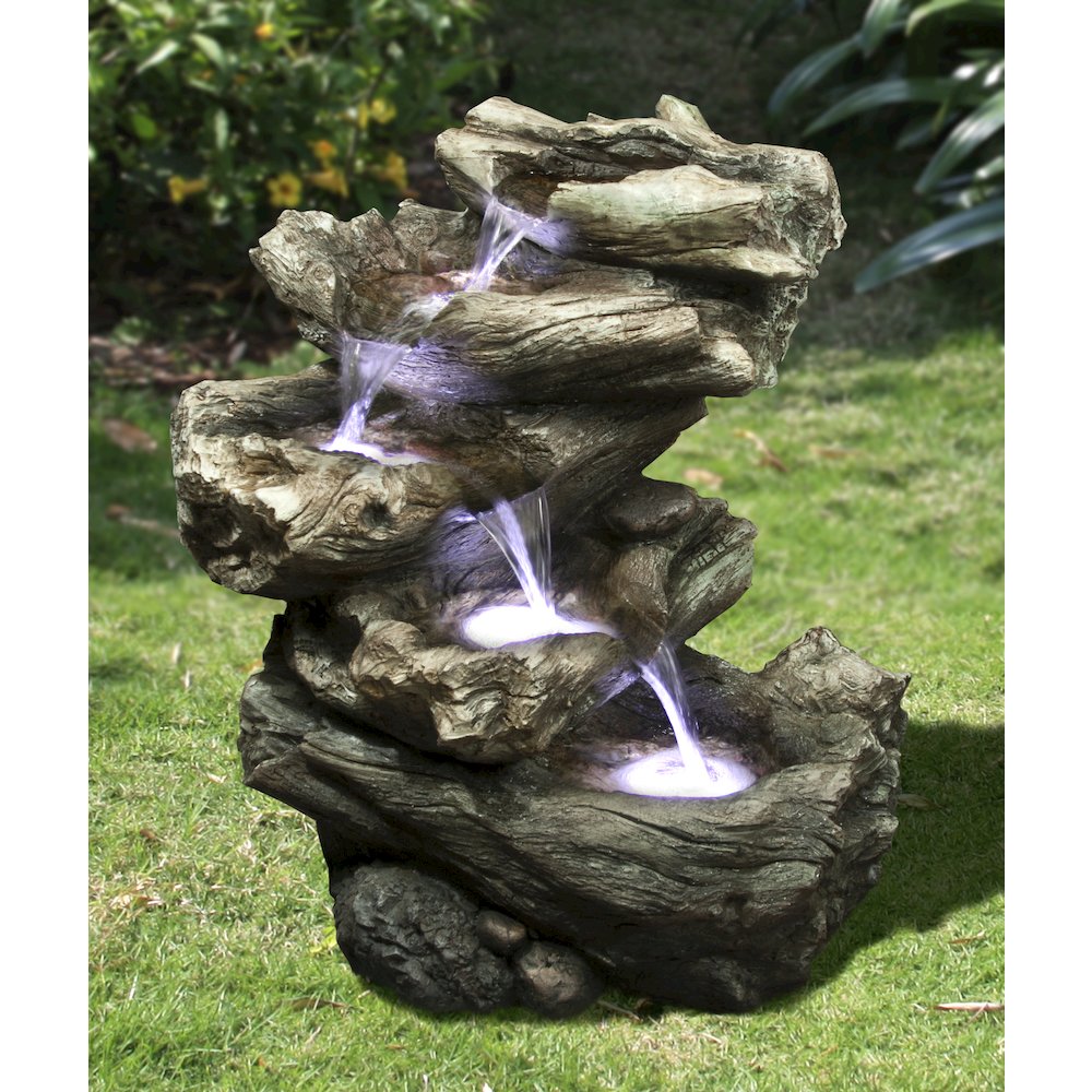 4 Level Logs Fountain W/LED. Picture 7