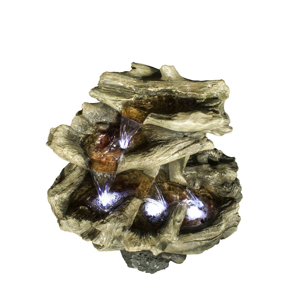 4 Level Logs Fountain W/LED. Picture 3