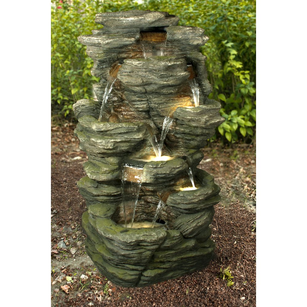 Rock Multi Level Fountain with LED. Picture 6