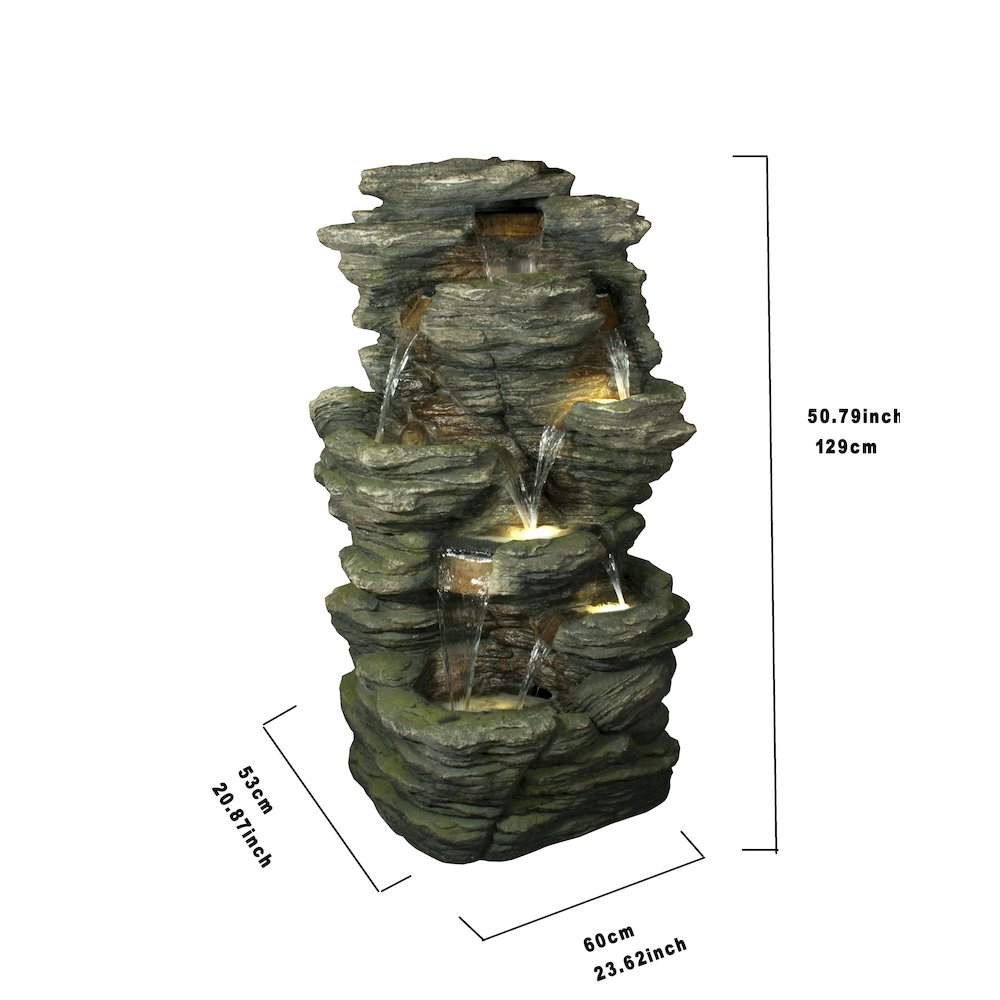 Rock Multi Level Fountain with LED. Picture 5