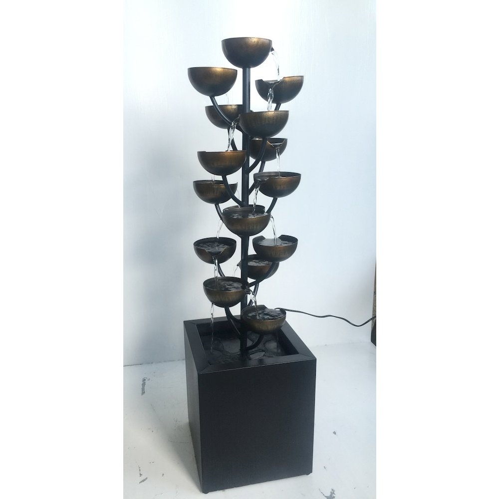 Multi Level Zinc Metal Stacked Cups Fountain. Picture 3
