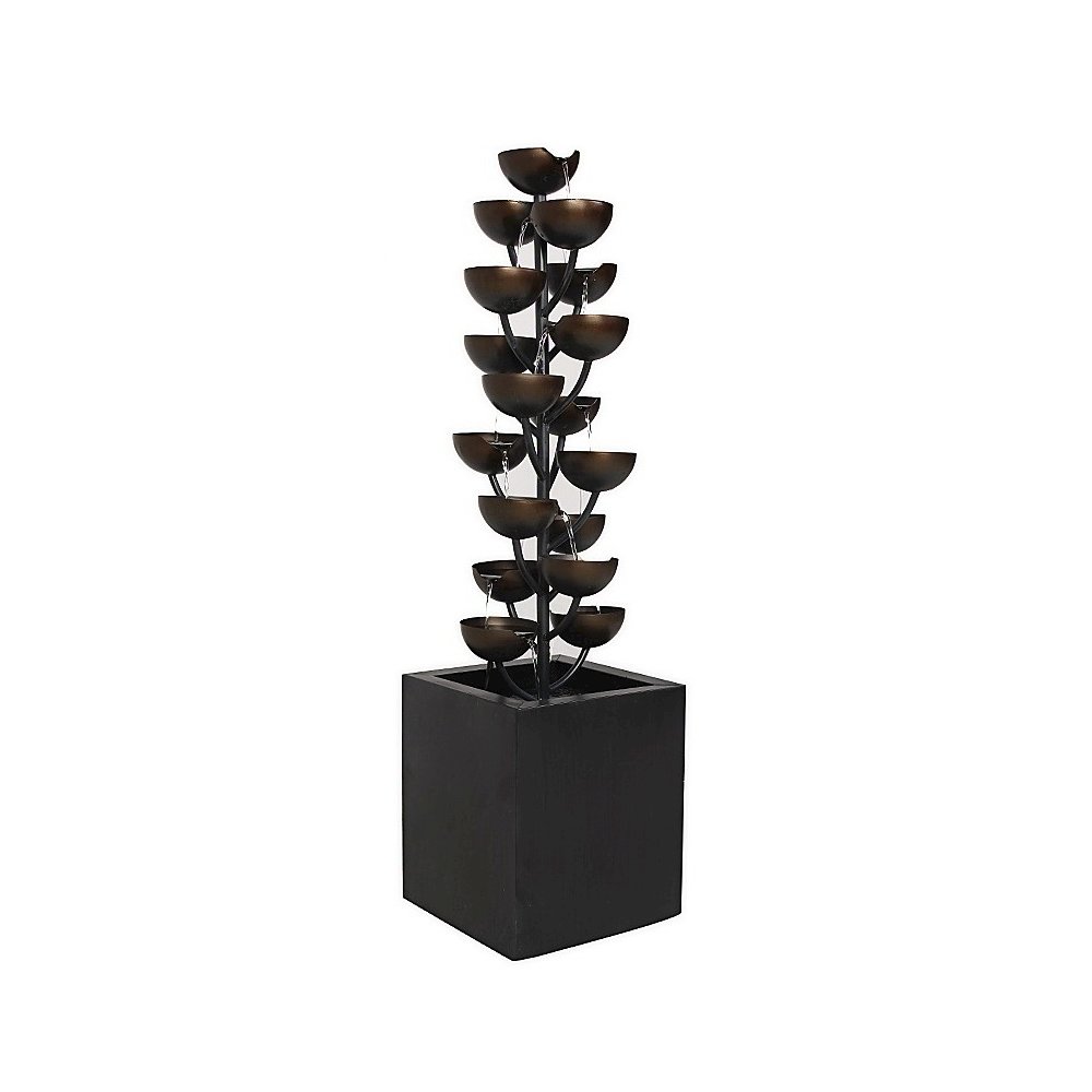 Multi Level Zinc Metal Stacked Cups Fountain. Picture 2