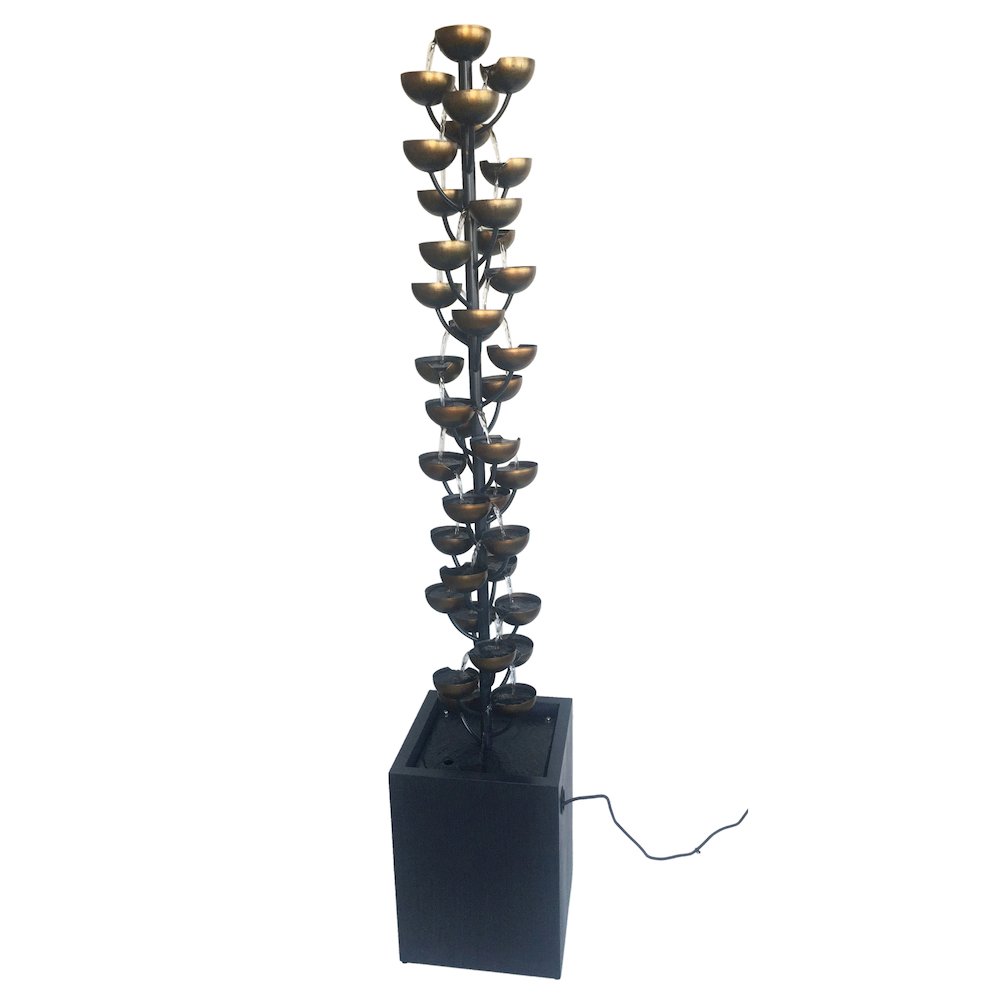 Tall Multi Level Zinc Metal Stacked Cups Fountain. Picture 4