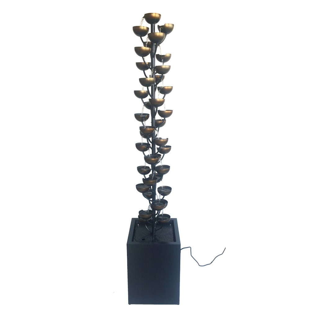 Tall Multi Level Zinc Metal Stacked Cups Fountain. Picture 1