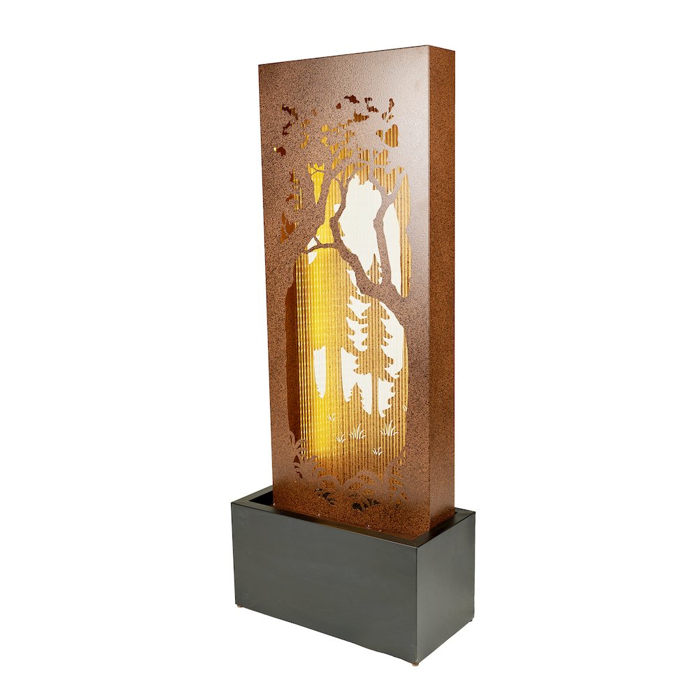 Forest Hollow Carved Fountain W/LEDs. Picture 1