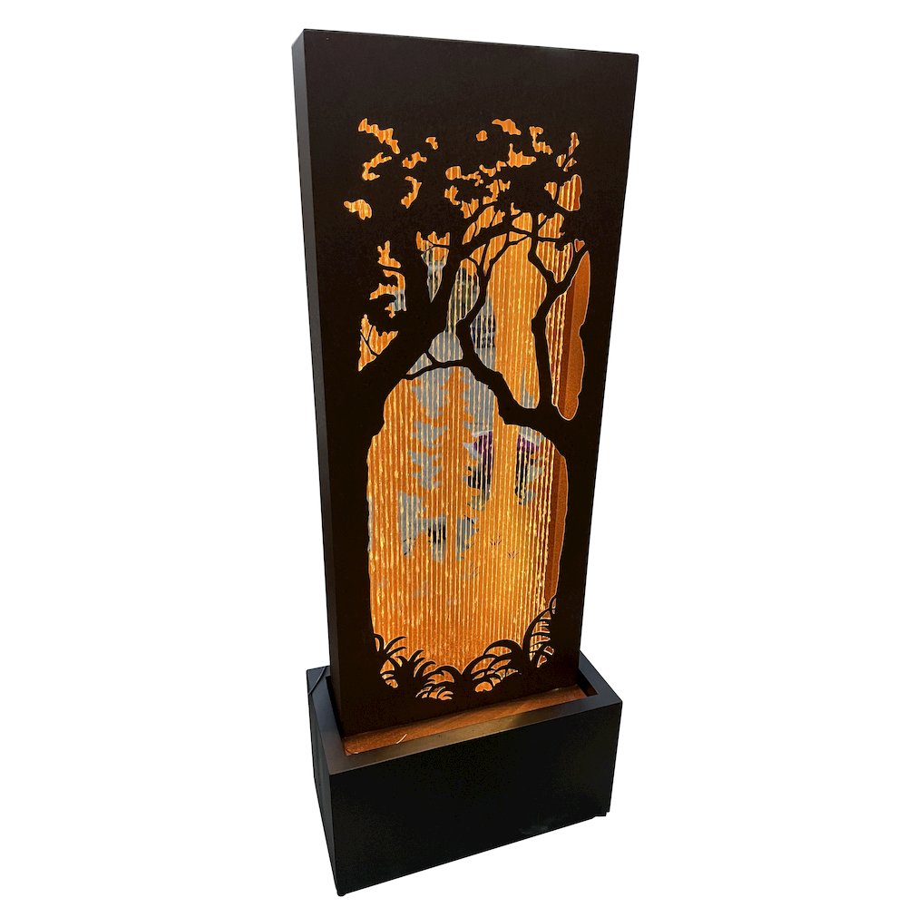 Forest Hollow Carved Fountain W/LEDs. Picture 2