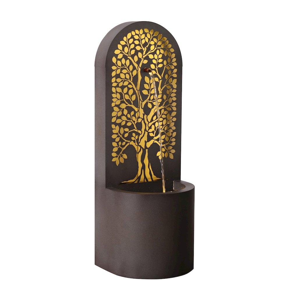 Hollow Carved Tree Fountain W/LEDs. Picture 1