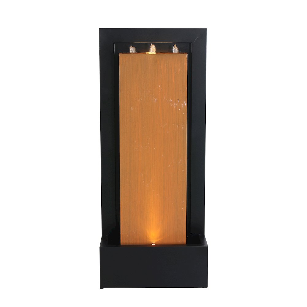 Zinc Metal Fountain with LED Lights - Rustic Elegance. Picture 1